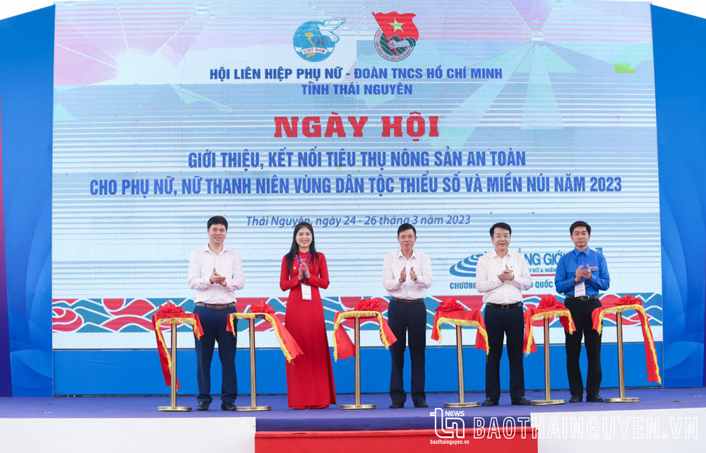 Các đại biểu cắt băng khai mạc Ngày hội.