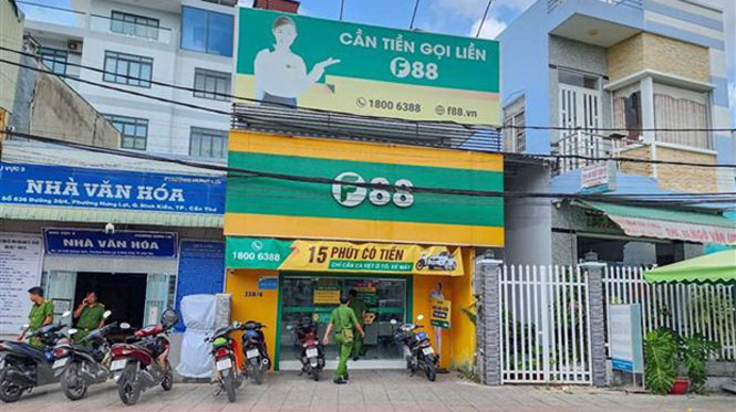Một điểm kinh doanh của công ty F88 trên đường 30/4, phường Hưng Lợi, quận Ninh Kiều, thành phố Cần Thơ. (Ảnh: TTXVN phát)