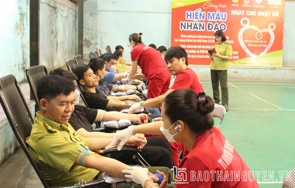 Ông Trần Minh Hà, Phó Chi cục trưởng Chi cục Kiểm lâm tỉnh, tham gia hiến máu lần thứ 10.