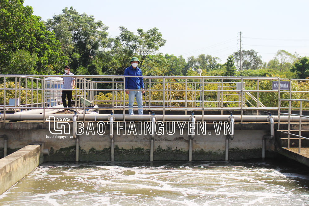 Nước thải tại Khu công nghiệp Điềm Thụy A (Ban Quản lý các KCN làm chủ đầu tư) được xử lý tại Trạm xử lý nước thải tập trung trước khi xả ra môi trường.