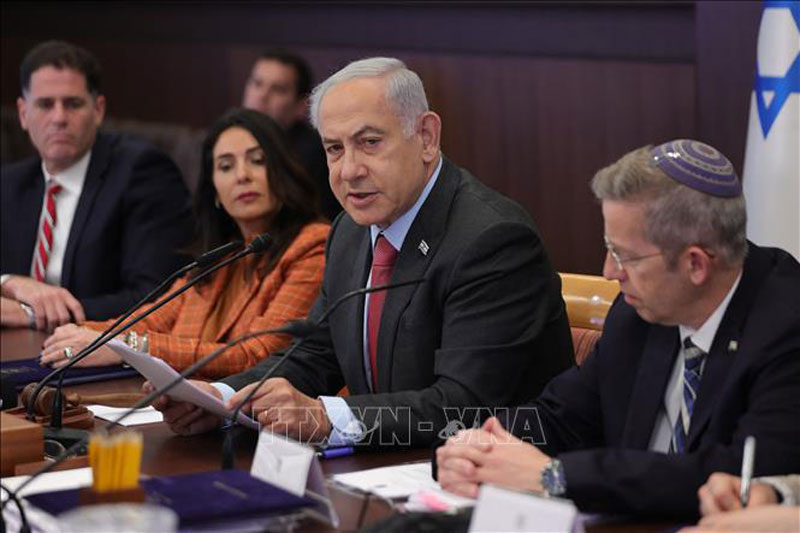 Thủ tướng Israel Benjamin Netanyahu (thứ 2, phải) trong cuộc họp nội các ngày 19/3/2023. Ảnh: AFP/TTXVN