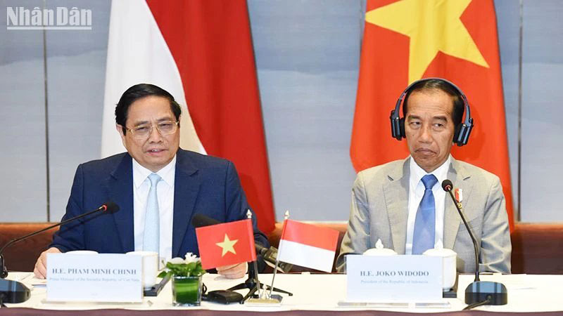 Thủ tướng Phạm Minh Chính và Tổng thống Joko Widodo chủ trì cuộc Đối thoại Doanh nghiệp cấp cao Việt Nam-Indonesia.