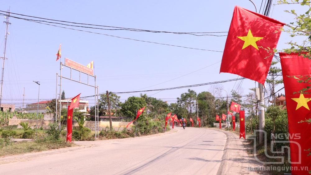 Công trình đường cờ chào mừng Đại hội Đảng bộ xã Thượng Đình (Phú Bình) lần thứ XXVI, nhiệm kỳ 2025-2030, do Ủy ban MTTQ và các đoàn thể xã Thượng Đình thực hiện.