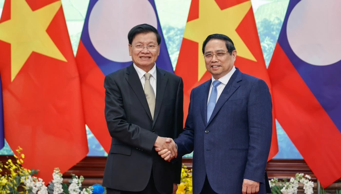 Thủ tướng Phạm Minh Chính hội kiến Tổng Bí thư, Chủ tịch nước Lào