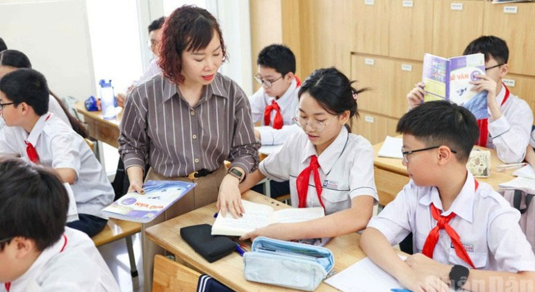 Một tiết học tại Trường trung học cơ sở Ngô Sĩ Liên (Hà Nội).