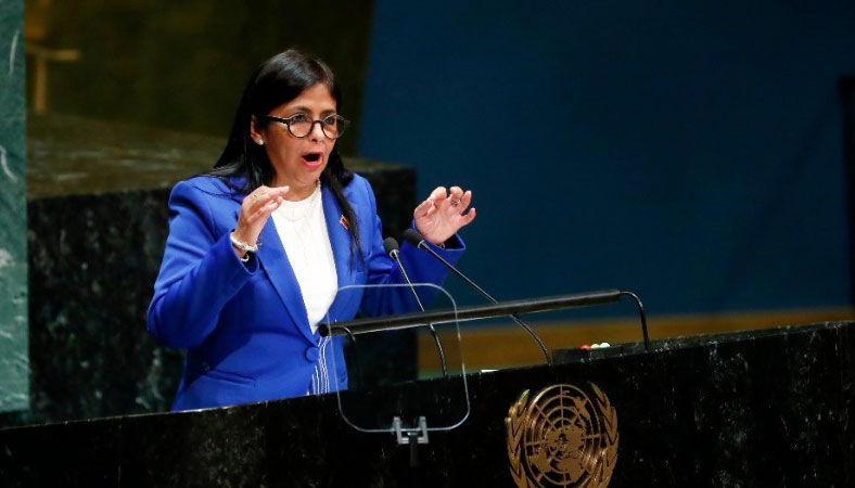 Phó Tổng thống Venezuela Delcy Rodriguez phát biểu tại Khóa họp 74 của Đại hội đồng Liên hợp quốc, ở New York, Mỹ, ngày 27/9/2019. (Ảnh: THX/TTXVN)