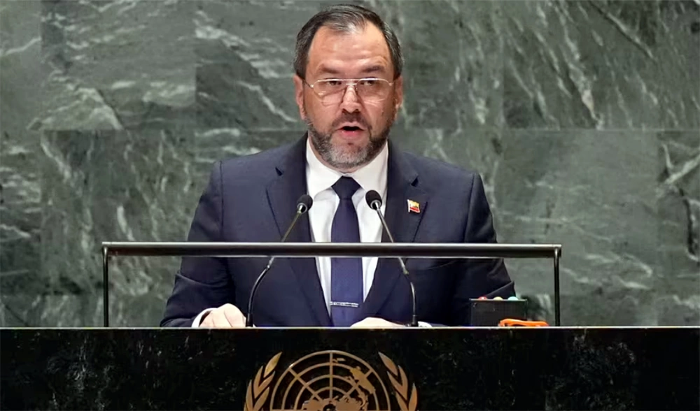 Ngoại trưởng Venezuela Yván Gil Pinto phát biểu tại kỳ họp thứ 79 của Đại hội đồng Liên Hợp Quốc ngày 25/9/2024. Ảnh: CNN