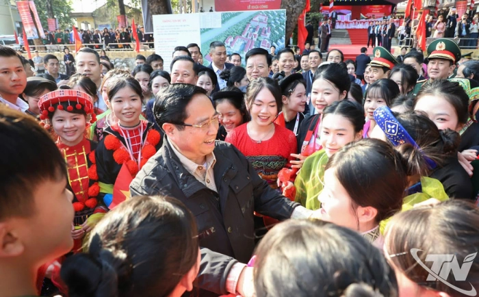 Thủ tướng Phạm Minh Chính dự Lễ khởi công Dự án đầu tư cơ sở vật chất Trường Phổ thông Vùng cao Việt Bắc
