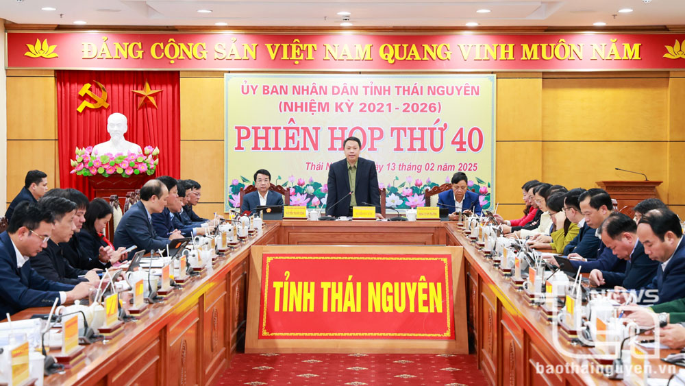 Đồng chí Chủ tịch UBND tỉnh Thái Nguyên Nguyễn Huy Dũng chủ trì Phiên họp.