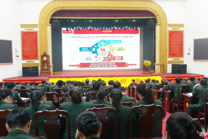 Hơn 500 cán bộ, chiến sĩ Quân khu 1 tham gia học tập, quán triệt nội dung Nghị quyết Đại hội XIV của Đảng