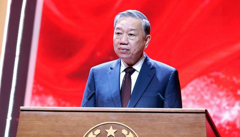 Tổng Bí thư Tô Lâm phát biểu tại Lễ kỷ niệm.