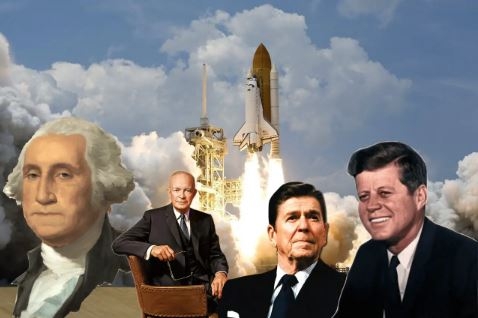 Từ trái qua: George Washington, Dwight Eisenhower, Ronald Reagen và John F. Kennedy. Ảnh: History of Yesterday