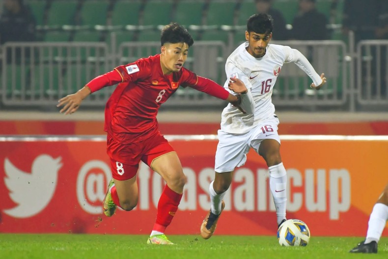 U20 Việt Nam vươn lên dẫn trước trong hiệp 1. (Ảnh: AFC)