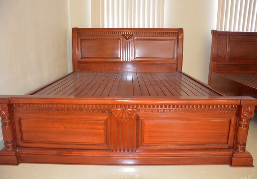 Mẫu giường ngủ gỗ gụ cao cấp