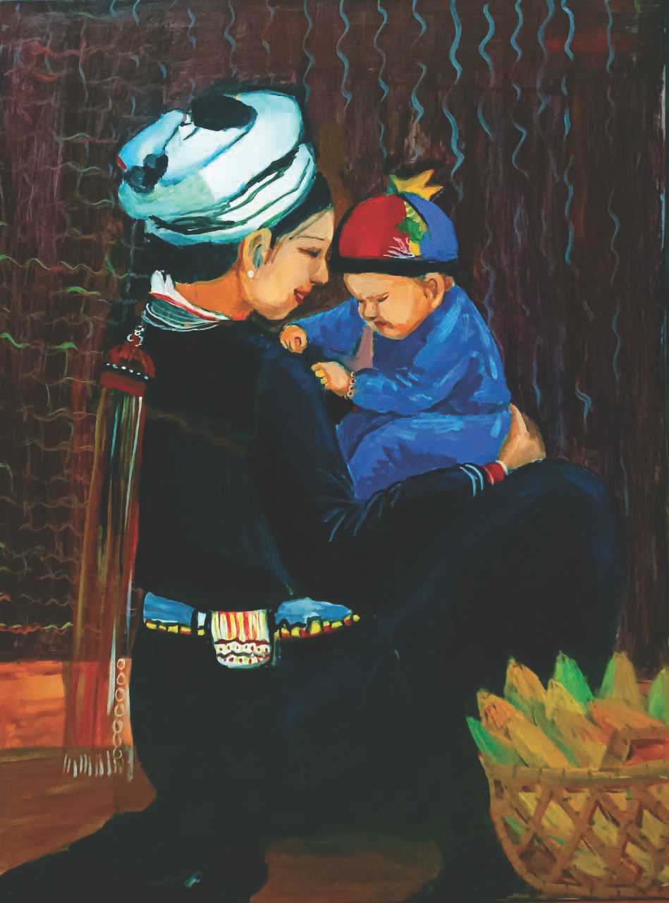 Mùa xuân của mẹ. Tranh: Nguyễn Thị Duyên