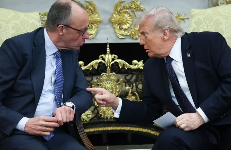 Tổng thống Mỹ Donald Trump (phải) gặp Thủ tướng Đức Friedrich Merz ngày 3/3/2026. Ảnh: Getty Images