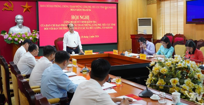 Công bố quyết định kiểm tra phòng, chống tham nhũng tại xã Đức Lương và xã Tân Khánh