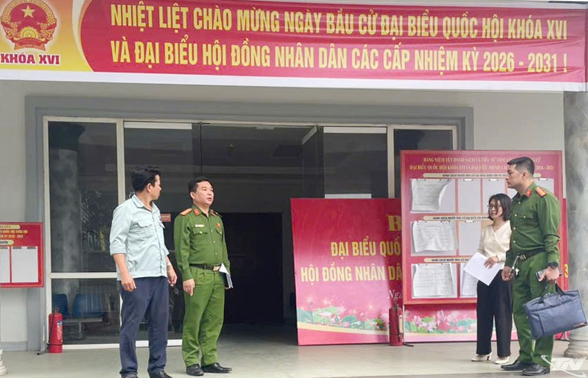 Kiểm tra an toàn phòng cháy, chữa cháy tại điểm bầu cử Công ty TNHH MTV Diesel Sông Công.