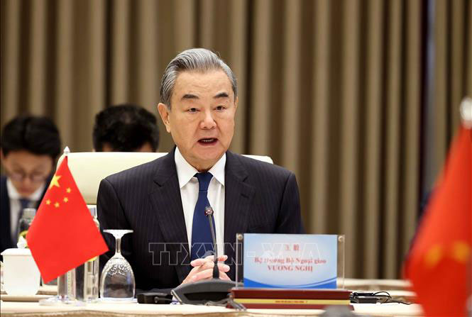 Bộ trưởng Bộ Ngoại giao Trung Quốc Vương Nghị phát biểu tại Hội nghị lần thứ nhất, Cơ chế đối thoại chiến lược “3+3” cấp Bộ trưởng Ngoại giao, Quốc phòng, Công an Việt Nam - Trung Quốc. Ảnh: An Đăng/TTXVN