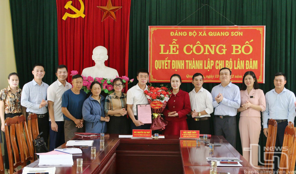 Chi bộ Lân Đăm (thuộc Đảng bộ xã Quang Sơn) được thành lập tháng 12-2023, góp phần hoàn thành mục tiêu xóa chi bộ sinh hoạt ghép của Đảng bộ huyện Đồng Hỷ. Ảnh: T.L