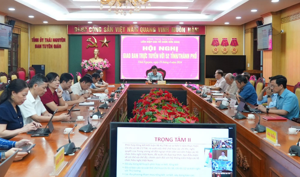 Các đại biểu dự tại điểm cầu tỉnh Thái Nguyên.