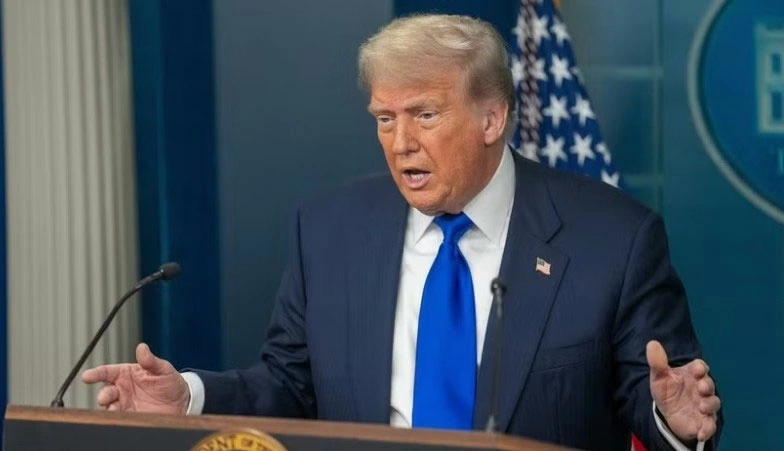 Tổng thống Mỹ Donald Trump phát biểu tại một cuộc họp báo ở Nhà trắng, Washington, D.C. Ảnh: THX/TTXVN