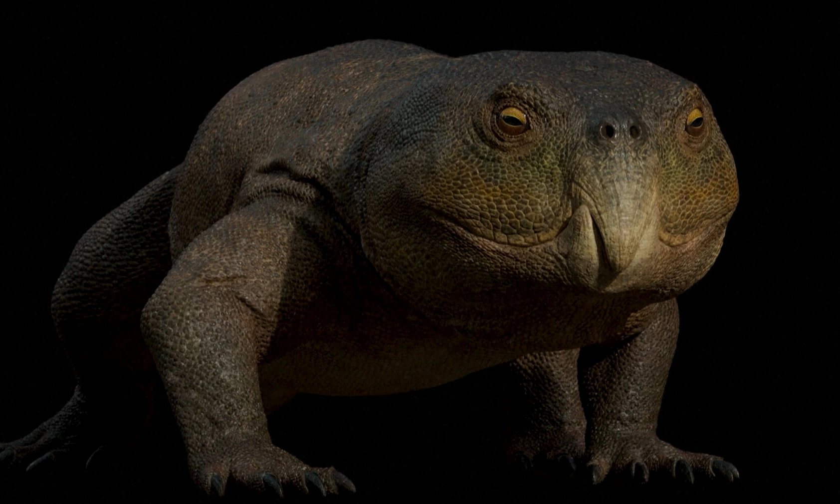 Hình ảnh mô phỏng loài bò sát ăn thực vật mang tên Isodapedon varzealis có niên đại khoảng 230 triệu năm.