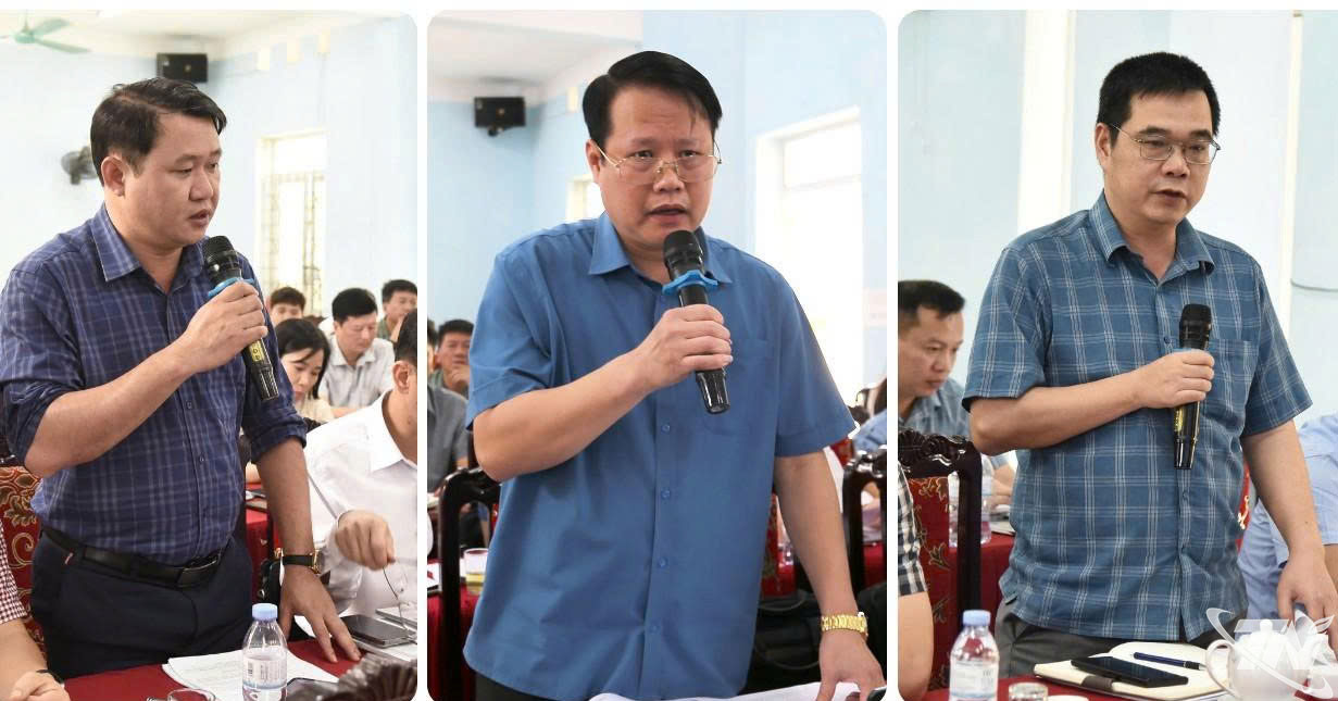 Các đại biểu phát biểu tại buổi làm việc.