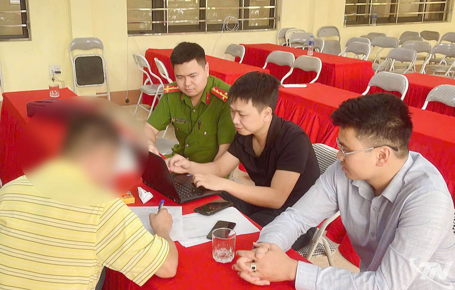 Đối tượng N.A., tại Cơ quan công an.