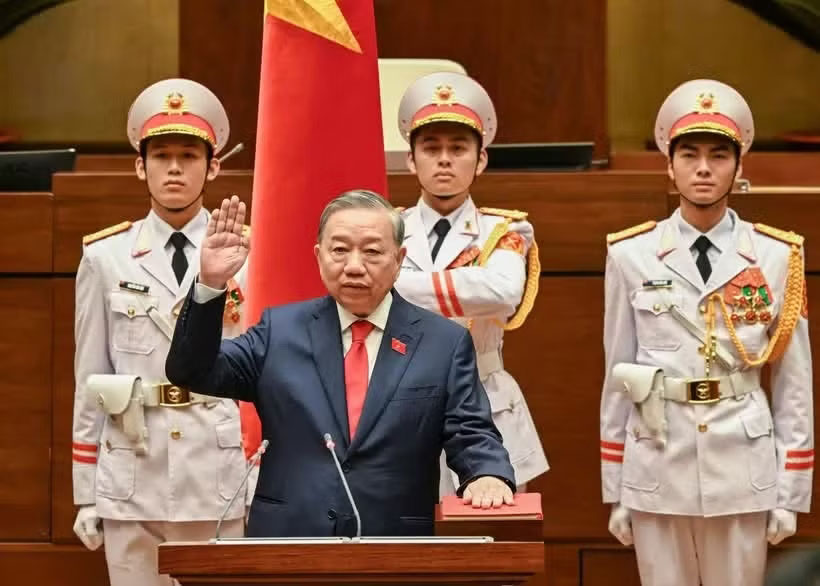 Tổng Bí thư, Chủ tịch nước Cộng hòa xã hội chủ nghĩa Việt Nam Tô Lâm tuyên thệ nhậm chức. (Ảnh: THỦY NGUYÊN)