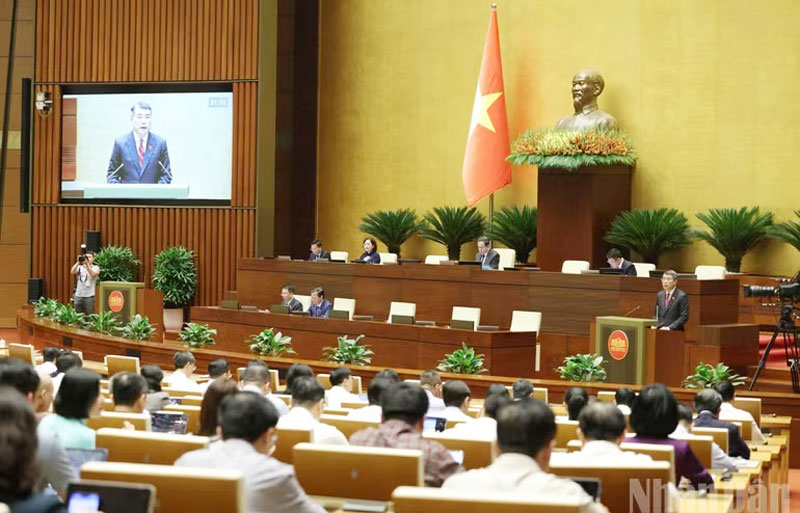 Toàn cảnh phiên họp chiều 9/4. (Ảnh: DUY LINH)