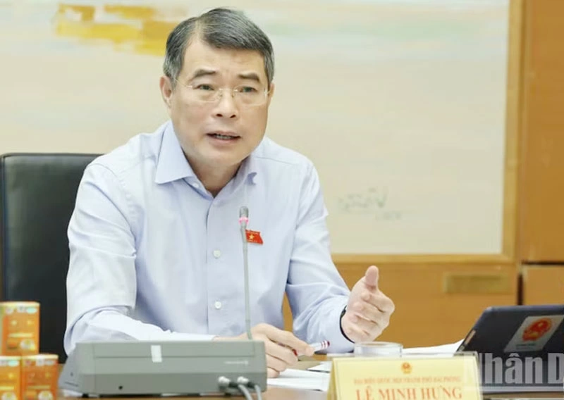 Thủ tướng Chính phủ Lê Minh Hưng phát biểu trong phiên thảo luận tại tổ sáng 10/4. (Ảnh: DUY LINH)