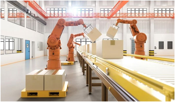 Cánh tay robot được lập trình để thực hiện thao tác với độ chính xác cao.