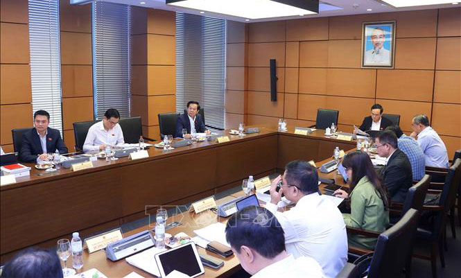 Đoàn đại biểu Quốc hội thành phố Hồ Chí Minh thảo luận tại tổ.