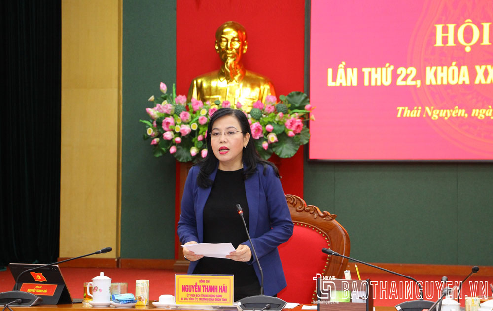 Đồng chí Bí thư Tỉnh uỷ Nguyễn Thanh Hải phát biểu chỉ đạo tại Hội nghị.