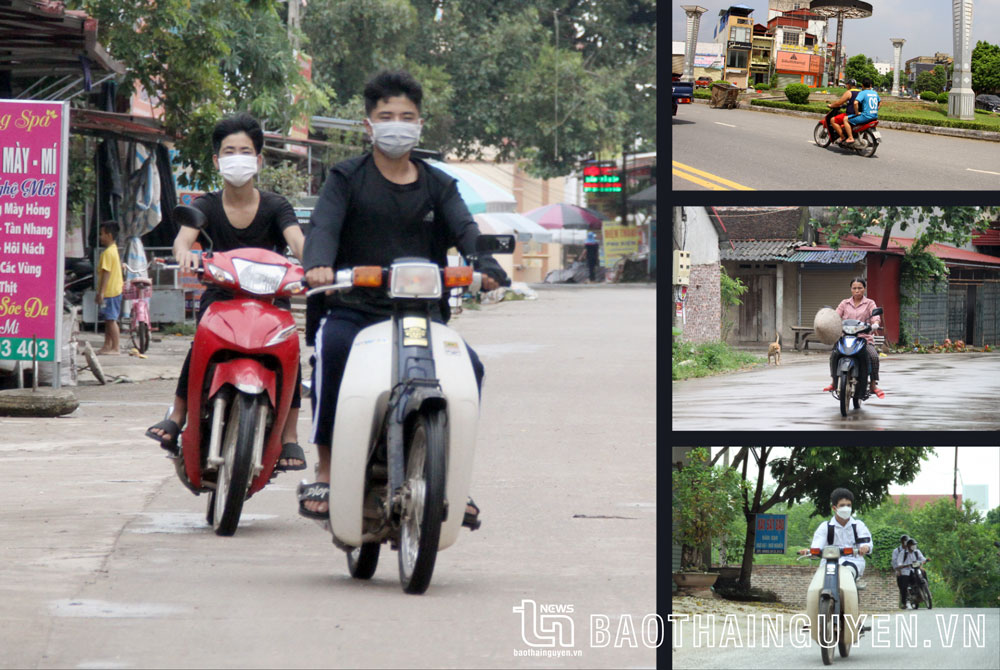 Từ thành thị đến nông thôn, người điều khiển xe mô tô, xe gắn máy không đội mũ bảo hiểm là lỗi phổ biến khi tham gia giao thông.