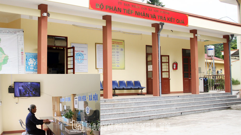 Bộ phận một cửa của UBND xã Kim Phượng (Định Hóa) được xây dựng khang trang, phục vụ tốt cho người dân, tổ chức đến thực hiện TTHC.