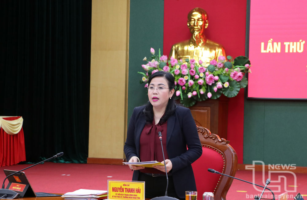 Đồng chí Bí thư Tỉnh ủy Nguyễn Thanh Hải phát biểu chỉ đạo tại Hội nghị Ban Thường vụ Tỉnh ủy.
