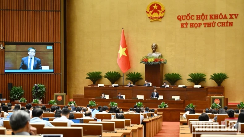 Bộ trưởng Tài chính Nguyễn Văn Thắng phát biểu. (Ảnh: THỦY NGUYÊN)