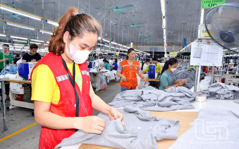 Các doanh nghiệp may trên địa bàn tỉnh đang tăng cường tìm kiếm, mở rộng thị trường xuất khẩu sang Hàn Quốc và các nước Đông Nam Á... Trong ảnh: May hàng xuất khẩu tại Công ty CP Đầu tư và Phát triển TDT. Ảnh: Việt Hùng