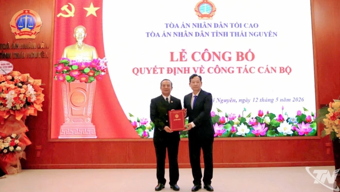 Công bố quyết định bổ nhiệm Chánh án Tòa án nhân dân tỉnh Thái Nguyên
