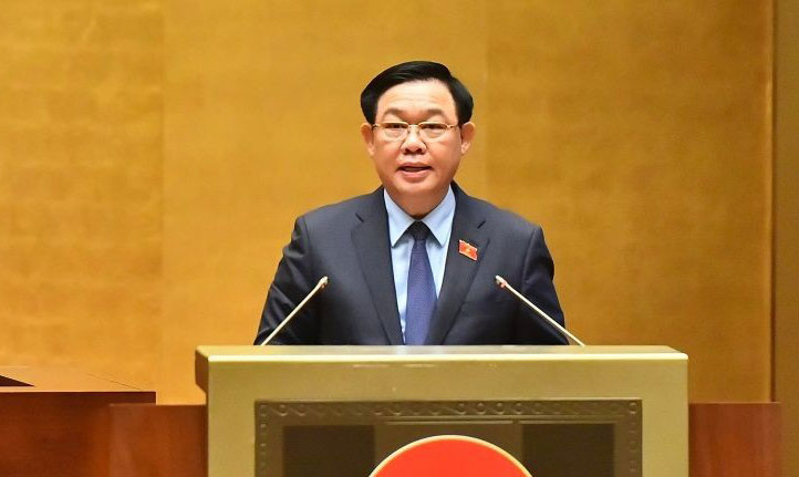 Chủ tịch Quốc hội Vương Đình Huệ phát biểu bế mạc phiên chất vấn và trả lời chất vấn tại Kỳ họp thứ 5, Quốc hội khóa XV.