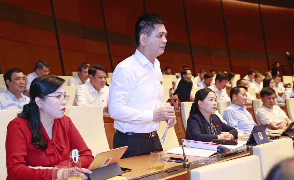 Đại biểu Quốc hội Nguyễn Lâm Thành (Đoàn Thái Nguyên) tranh luận với phần trả lời trước đó của Bộ trưởng, Chủ nhiệm Ủy ban Dân tộc Hầu A Lềnh.