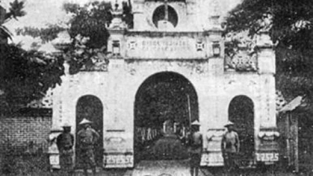 Cổng Trại lính khố xanh tỉnh Thái Nguyên, nơi diễn ra cuộc khởi nghĩa Thái Nguyên năm 1917. Ảnh: Tư liệu