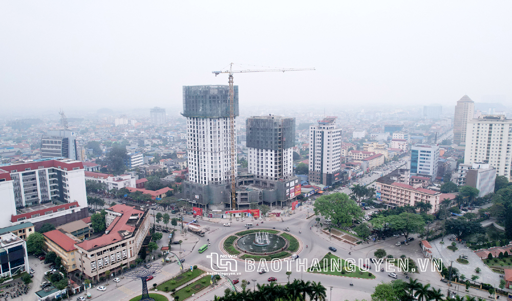 Một góc trung tâm TP. Thái Nguyên. Ảnh: T.L