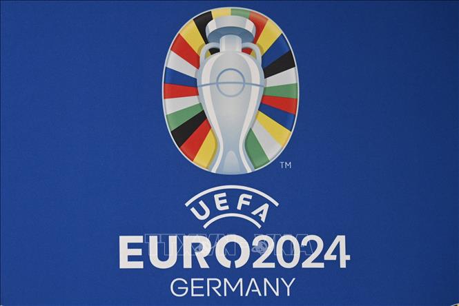 Biểu tượng UEFA Euro 2024 tại sân vận động Olympic ở Berlin, Đức. Ảnh tư liệu: AFP/TTXVN
