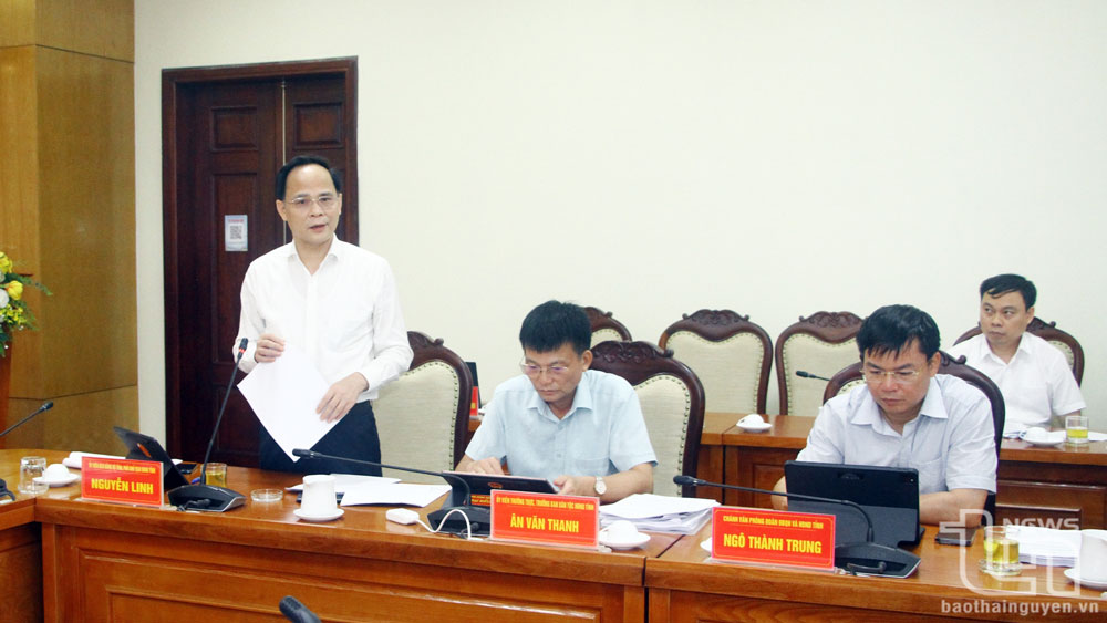 Đồng chí Phó Chủ tịch UBND tỉnh Nguyễn Linh phát biểu tại Hội nghị.