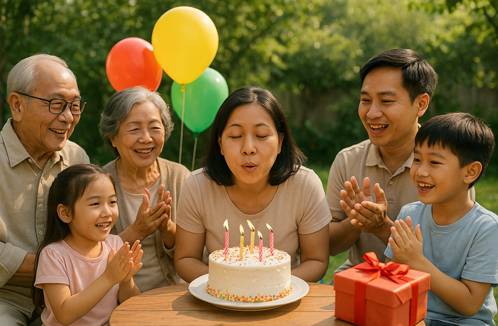 Hạnh phúc chỉ đến khi có sự yêu thương, chia sẻ giữa các thành viên trong gia đình. Ảnh minh họa: AI