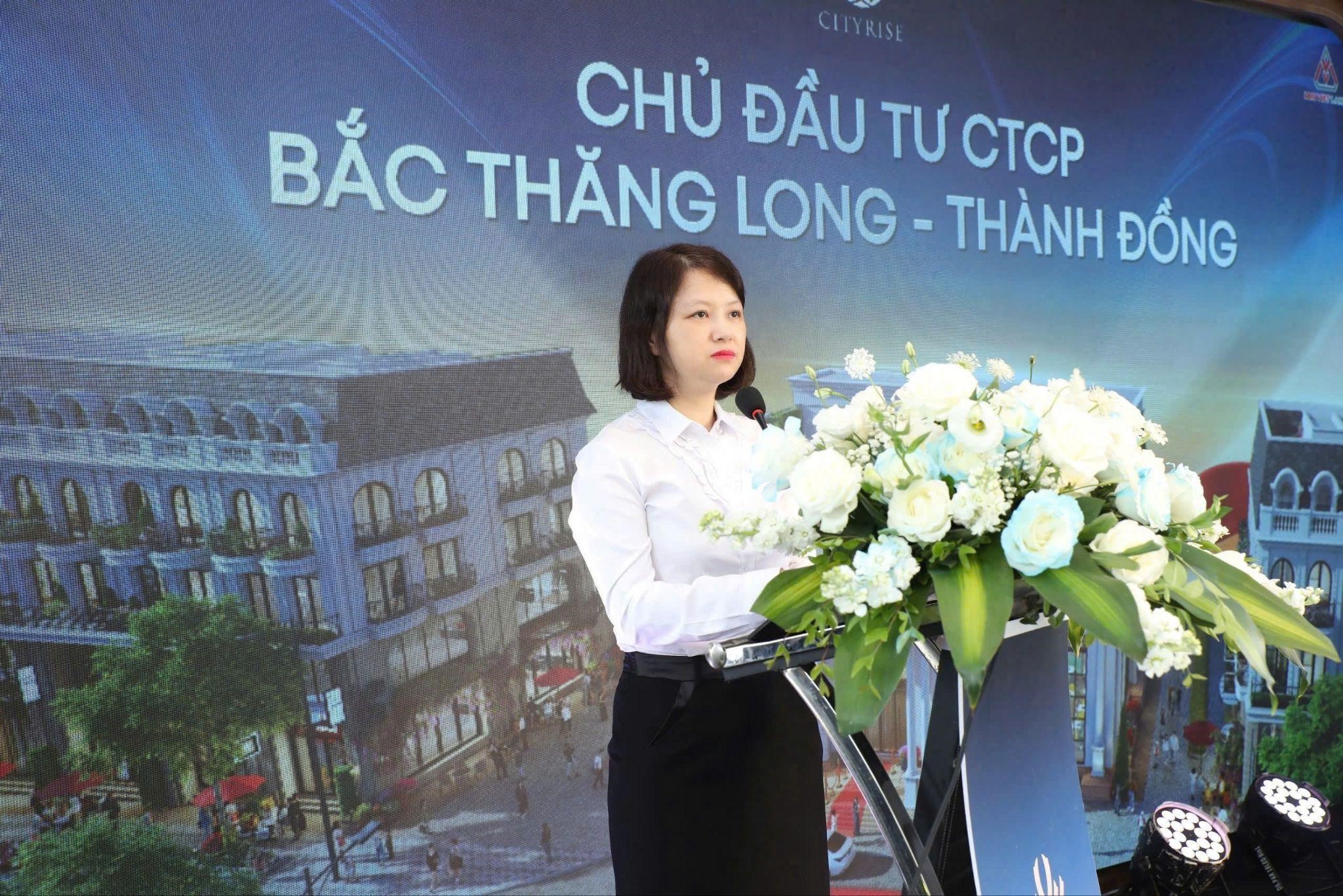  
Đại diện Chủ đầu tư Bắc Thăng Long Thành Đồng phát biểu tại sự kiện khai trương Clubhouse City Rise 