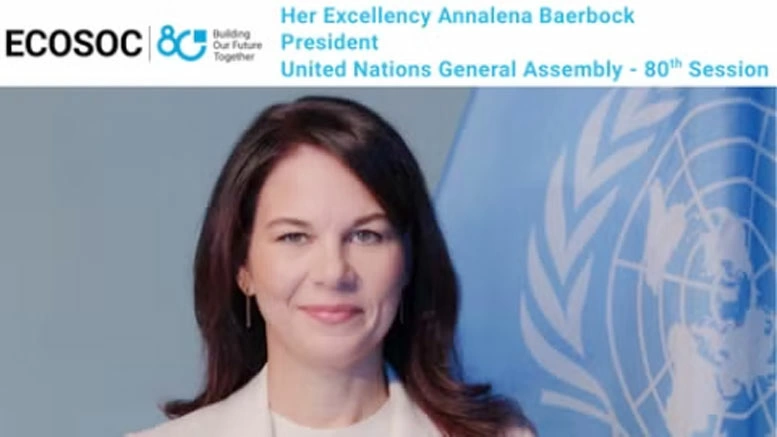 Bà Annalena Baerbock, Chủ tịch Đại hội đồng Liên hợp quốc khóa 80. (Ảnh: ECOSOC)